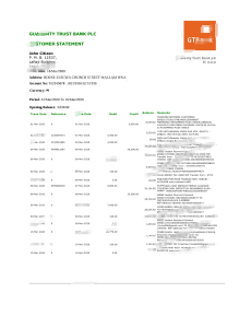 尼日利亚 GTBank 银行对账单模板Nigeria GTBank Bank Statement Template-帮司令
