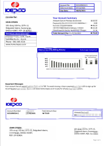 韩国电力公司电力账单Word和PDF模板Korea Electricity Company Electricity Bill Word and PDF Templates-帮司令