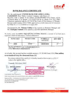 喀麦隆联合银行（UBA）模板（Word 和 PDF 格式）Cameroon United Bank for Africa (UBA) Template in word and pdf format-帮司令