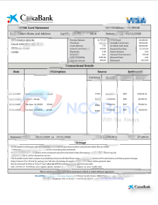 西班牙CaixaBank银行对账单模板（Word和PDF格式）Spain CaixaBank Bank statement Template in word and pdf format-帮司令