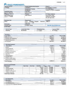 美国凯撒医疗基金会医院工资单模板（Word 和 PDF 格式）USA Kaiser Foundation Hospitals Pay stub Template In Word And PDF Format-帮司令