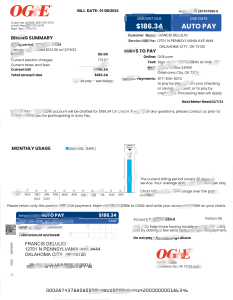 美国OG&E电费账单Word和PDF模板（2页）USA OG&E Electric Bill Word And PDF Template (2 Pages)-帮司令
