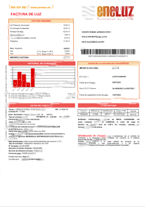 西班牙Eneluz电力公司账单Word和PDF模板（2页）Spain Eneluz Electricity Utility Bill Word And PDF Template (2 Pages)-帮司令