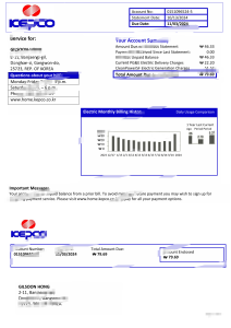 韩国电力公司电费账单模板South Korea Korea Electric Power Corporation Electricity Utility Bill Template-帮司令