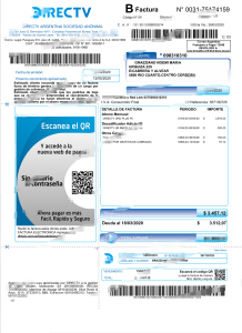 阿根廷 DIRECTV 公用事业账单 Word 和 PDF 模板（5 页）Argentina DIRECTV Utility Bill Word And PDF Template (5 Pages)-帮司令