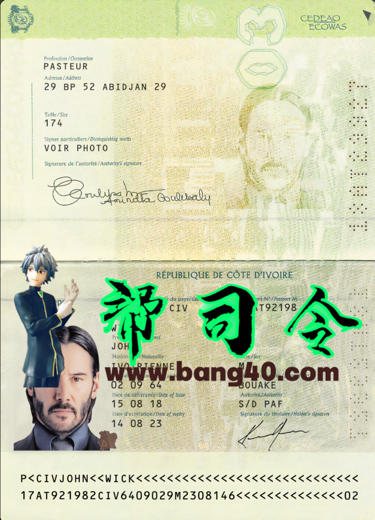 科特迪瓦护照PSD模板