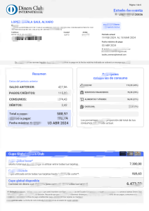 厄瓜多尔餐饮俱乐部账户对账单模板（Word和PDF格式）Ecuadorian Restaurant Club Account Statement Template (Word and PDF formats)-帮司令