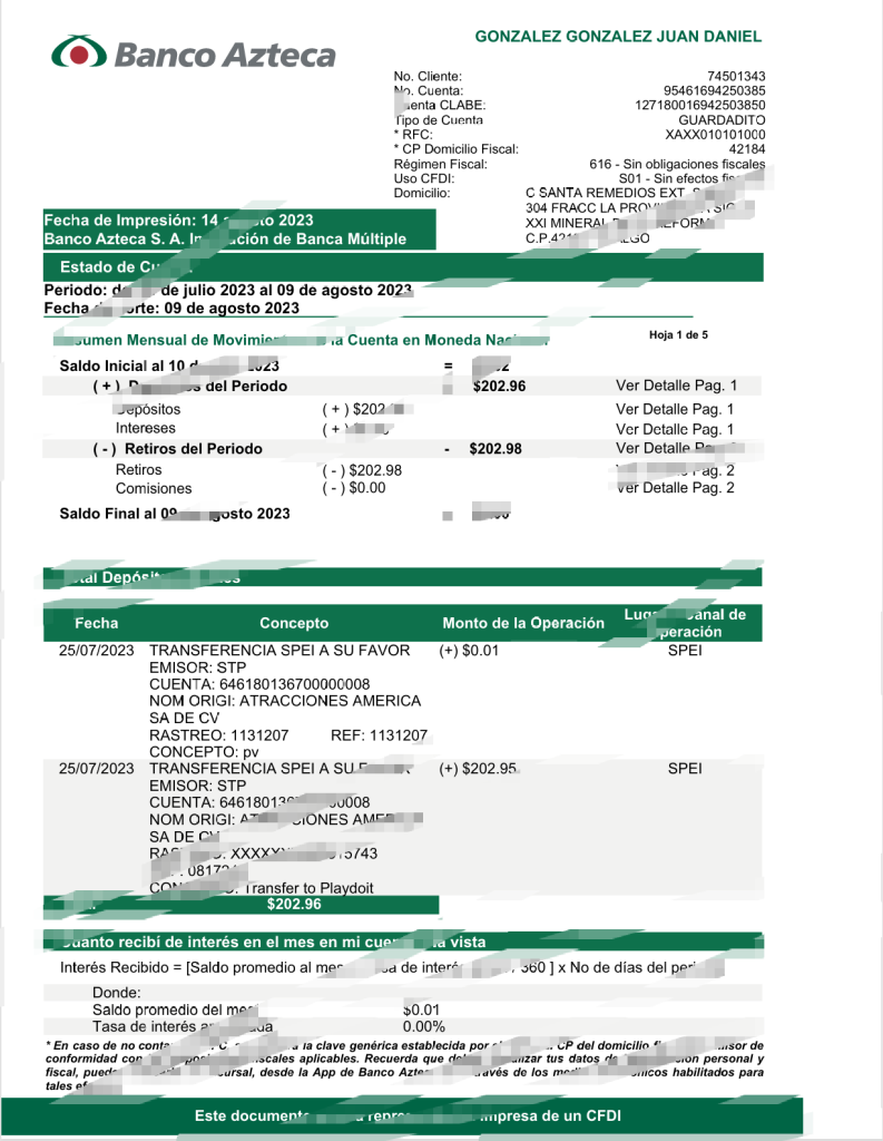 墨西哥改革矿业公司 账户报表模板