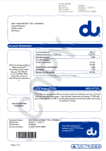 阿联酋商业移动水电费账单UAE Commercial Mobile Utility Bills-帮司令