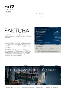 斯德哥尔摩 TELE2 公用事业账单模板（Word 和 PDF 格式）Stockholm TELE2 Utility Bill Template in Word And PDF Format-帮司令