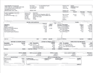 美国联合健康保险公司工资单 Word 和 PDF 模板USA United Healthcare Inc PayStub Word And PDF Template-帮司令