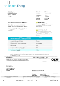 瑞典Telinet能源发票模板（Word和PDF格式）Sweden Telinet Energy Invoice template in Word and PDF format-帮司令