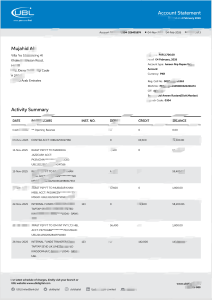 阿联酋UBL银行账户对账单模板（Word和PDF格式）UAE UBL Account Statement Template in word and pdf format-帮司令