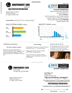 美国西南天然气公司燃气账单模板（Word 和 PDF 格式）United States Southwest Gas Corporation Gas Bill Template in Word and PDF format-帮司令