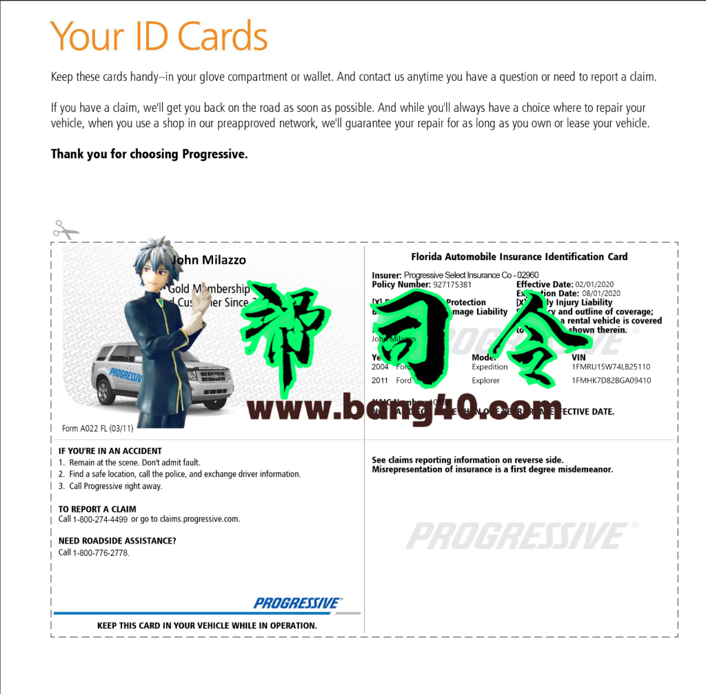 Progressive 汽车保险 PSD 模板