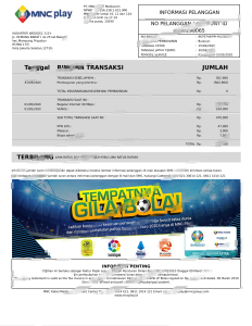 印尼跨国公司Kabel Mediacom互联网账单Word和PDF模板（2页）Indonesia MNC Kabel Mediacom Internet Bill Word And PDF Template (2 Pages)-帮司令
