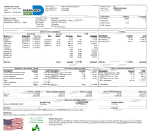 美国迈阿密-戴德县工资单 Word 和 PDF 模板USA Miami-Dade County Paystub Word And PDF Template-帮司令