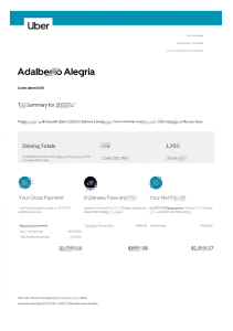 美国优步工资单 Word 和 PDF 模板（2 页）USA Uber Paystub Word And PDF Template (2 Pages)-帮司令
