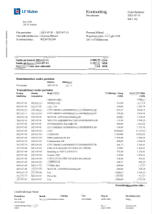 瑞典 Länsförsäkringar 银行账户对账单 Word 和 PDF 模板（4 页）Sweden Länsförsäkringar Bank Account Statement Word And PDF Template (4 Pages)-帮司令