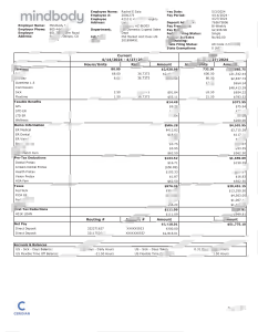 美国Mindbody公司工资单Word和PDF模板（7页）USA Mindbody Inc Paystub Word And PDF Template (7 Pages)-帮司令