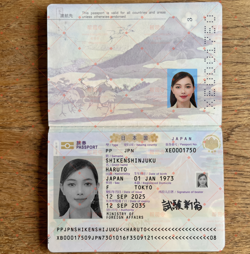 日本2025年最新版护照PSD模板|Japan’s latest 2025 passport PSD template-帮司令