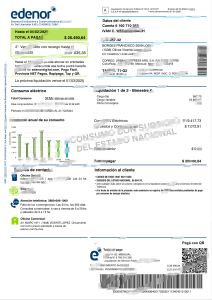 阿根廷 EDENOR 发票模板（Word 和 PDF 格式）Argentina EDENOR Invoice template in Word and PDF format-帮司令