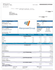 美国Experis工资单Word和PDF模板USA Experis Paystub Word And PDF Template-帮司令