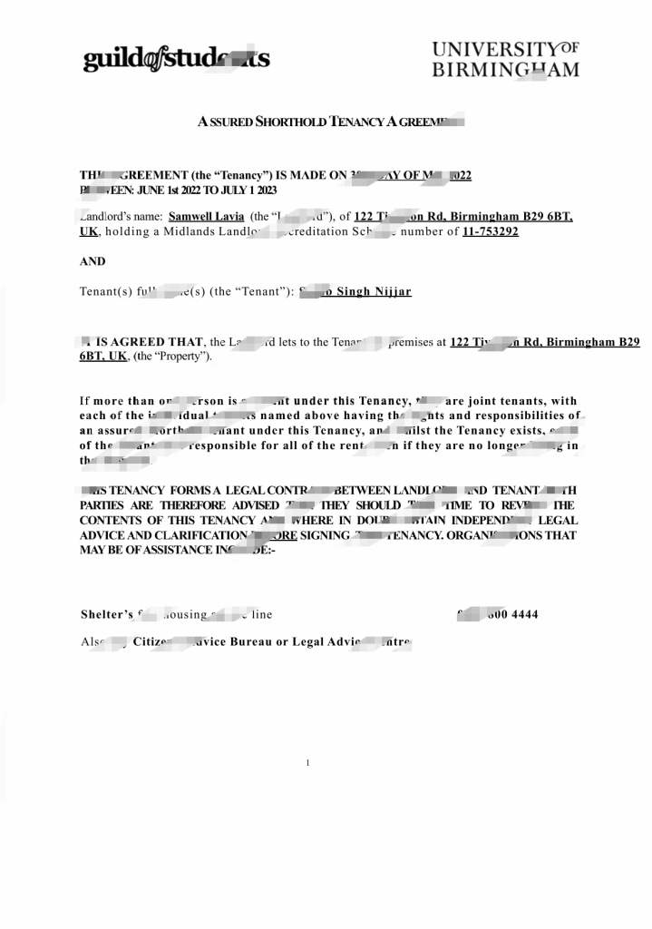 英国担保短期租赁协议 Word 和 PDF 模板（9 页）