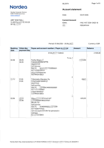 芬兰北欧银行对账单 Word 和 PDF 模板（28 页）Finland Nordea Bank Statement Word And PDF Template (28 Pages)-帮司令