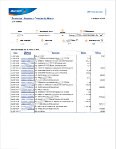 委内瑞拉商业银行账户报表 Word 和 PDF 模板Venezuela Banco Mercantil Account Statement Word And PDF Template-帮司令