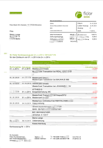德国Fidor银行对账单Word和PDF模板Germany Fidor Bank Statement Word and PDF Template-帮司令