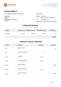 印尼海银银行对账单 Word 和 PDF 模板（7 页）Indonesia SeaBank Bank Statement Word and PDF Template (7 Pages)-帮司令