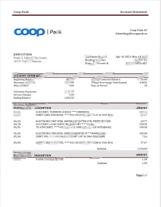 爱沙尼亚合作银行账户对账单 Word 和 PDF 模板Estonia Coop Bank Account Statement Word And PDF Template-帮司令