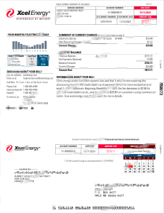 美国Xcel能源公用事业账单Word及PDF模板US Xcel Energy Utility Bill (Word and PDF Templates)-帮司令