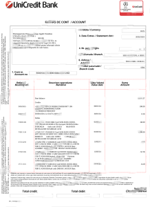 罗马尼亚UniCredit银行账户对账单Word和PDF模板Romanian UniCredit bank account statement Word and PDF templates-帮司令