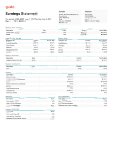 美国 Gusto 工资单 Word 和 PDF 模板USA Gusto PayStub Word and PDF Template-帮司令