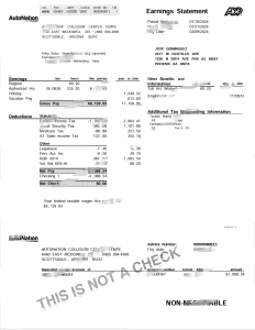 美国 AutoNation 工资单 Word 和 PDF 模板（4 页）USA AutoNation PayStub Word and PDF Template (4 Pages)-帮司令