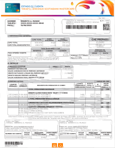 智利中央统计局丰业银行信用卡账单 Word 和 PDF 模板（3 页）Chile Cencosud Scotiabank Credit Card Statement Word And PDF Template (3 Pages)-帮司令